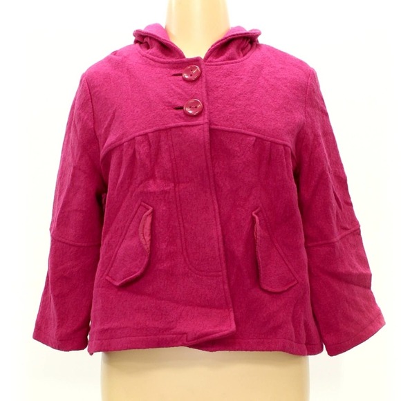 Cato Wool Blend Hooded 2 Button Peacoat Berry Pink XL - Picture 3 of 9